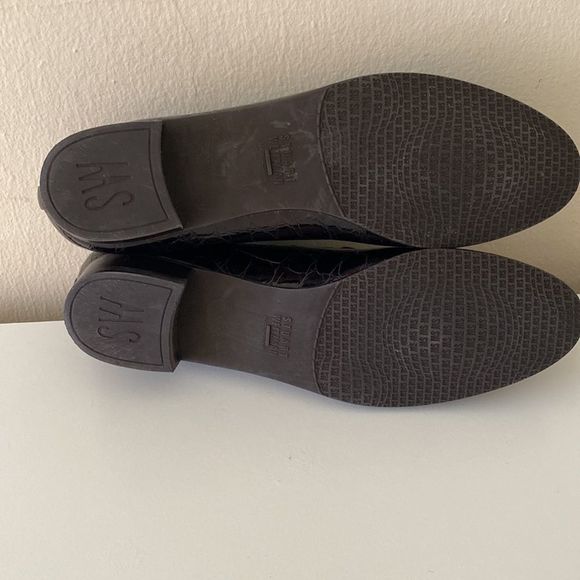 Stuart Weitzman Brown Mock Croc Patent Leather Slip On Loafers Size 7.6 - Picture 12 of 13